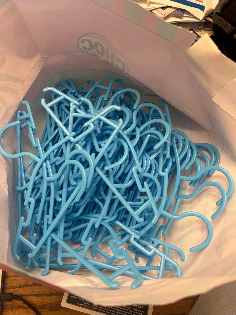 Kids Light Blue Plastic Mini Hangers – 42 count